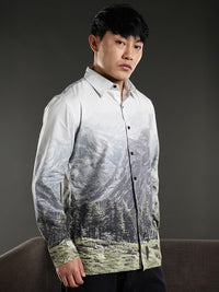 Eszett Abstract Printed Spread Collar Pure Cotton Casual Shirt
