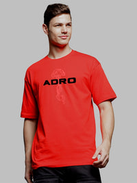 ADRO Men Graphic Printed Round Neck Cotton Oversized T-Shirt