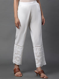 W Women Pure Cotton Straight Fit Cigarette Trousers