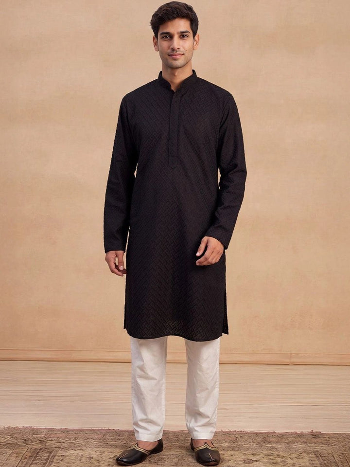 House of Chikankari Men Cotton Sulam Kurta