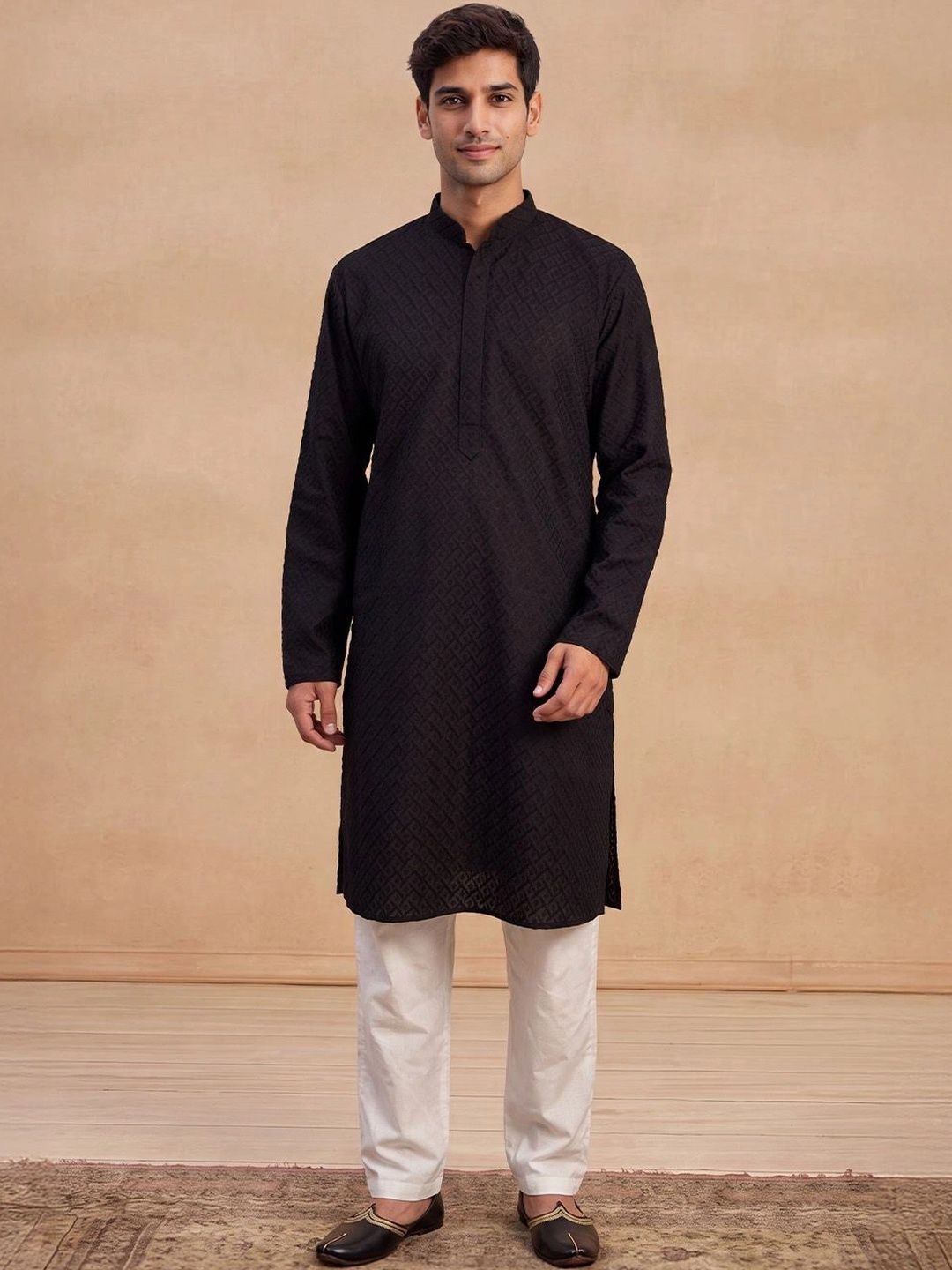 House of Chikankari Men Cotton Sulam Kurta