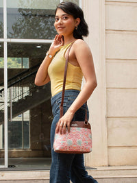ZOUK Floral Printed Structured Sling Bag