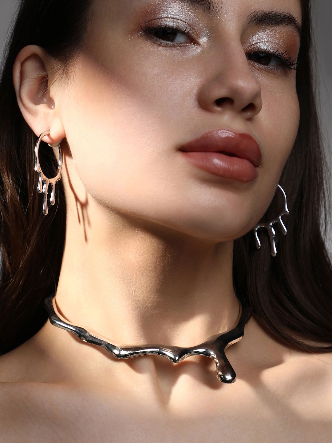 SOHI The Drip Silver-Plated Jewellery Set
