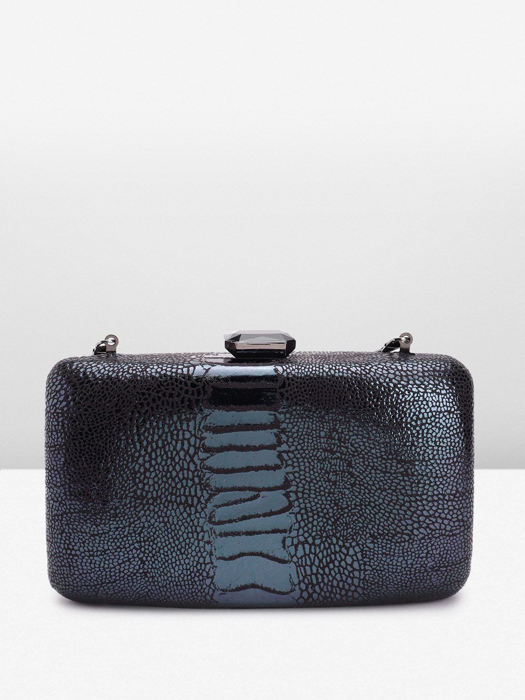 Lino Perros Snake Skin Textured Box Clutch