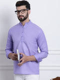 SOJANYA Mandarin Collar Roll Up Sleeves Kurta