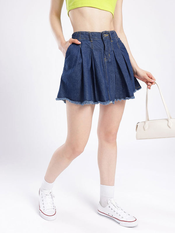 Rok Denim Denim Mini Dressberry Women Chic A-line