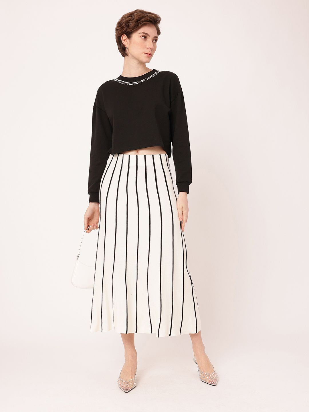 DressBerry Embellished Cotton Terry Relaxed Fit Sweatshirt