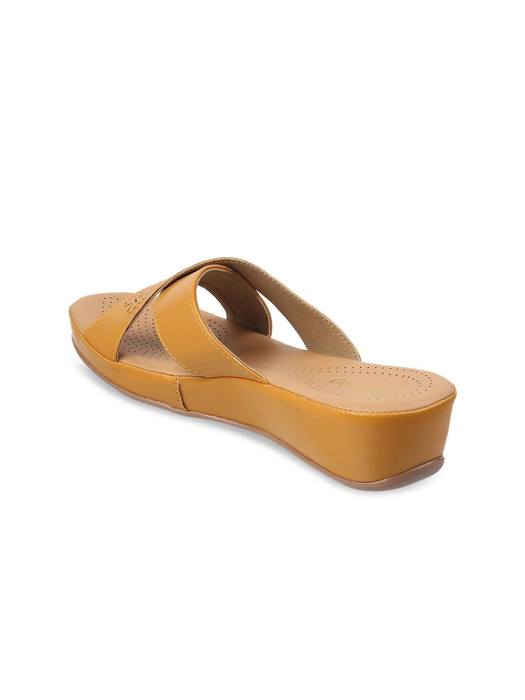 Metro Women Open Toe Flats with Laser Cuts