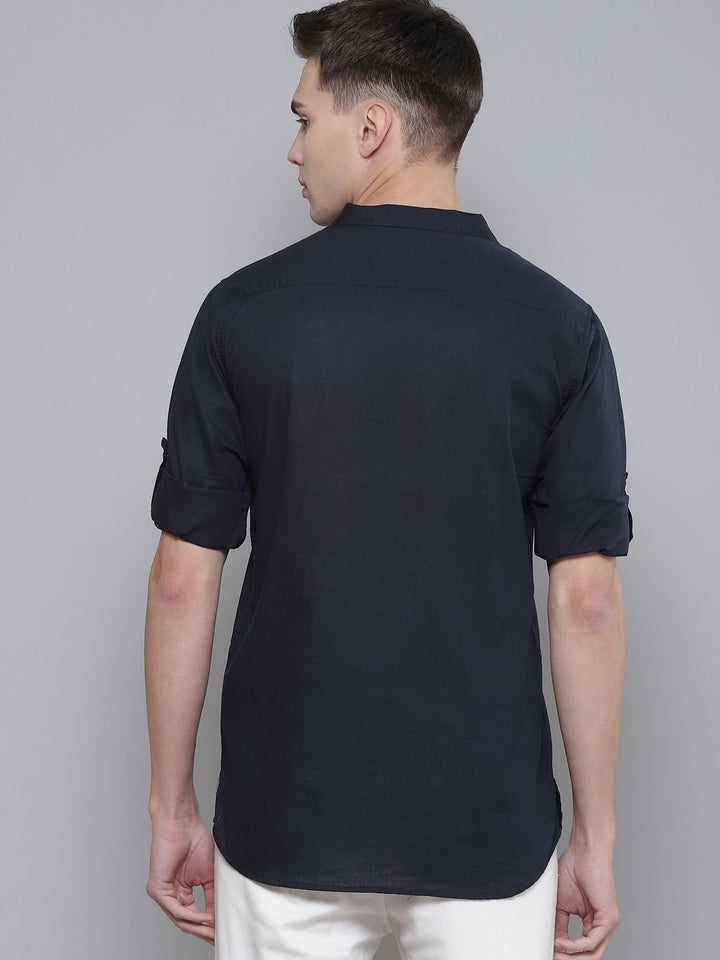 Dennison Men Navy Blue Comfort Fit kurta