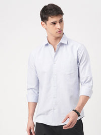 VASTRADO Men Classic Slim Fit Cutaway Collar Pinstripes Striped Cotton Casual Shirt