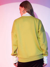 Street 9 Grafik Bercetak Turtle Neck Fleece Pullover Sweatshirt