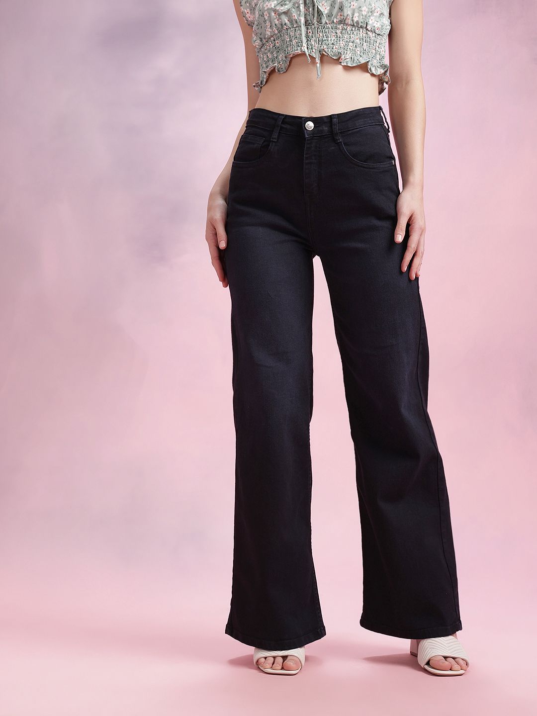 DressBerry Women Wide Leg Fit Jeans