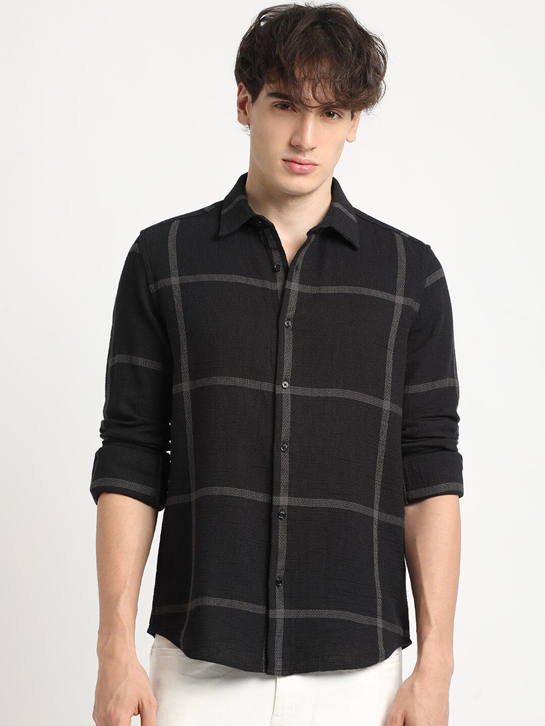 THE BEAR HOUSEM Checked Slim Fit Casual Shirt