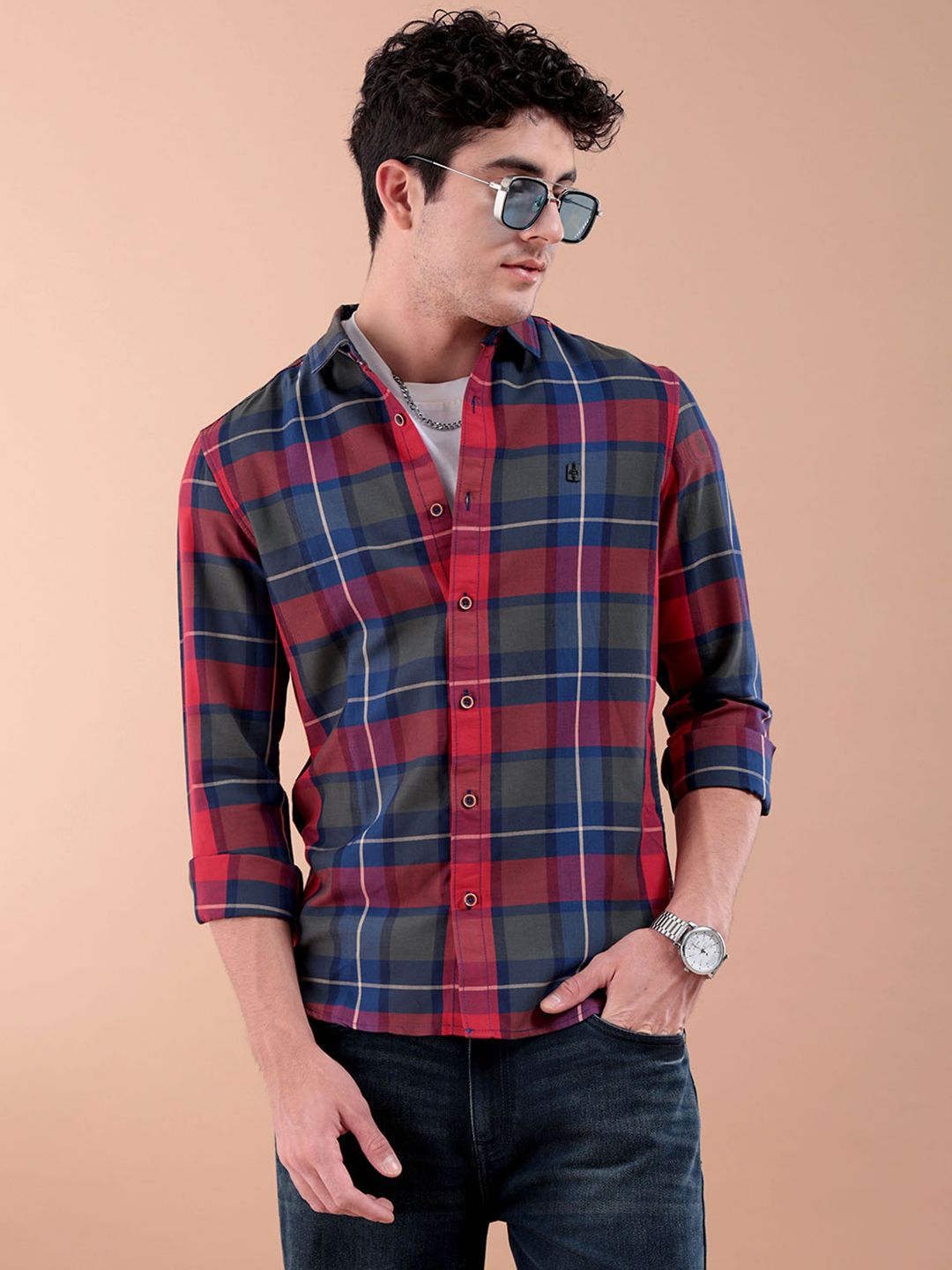 The Indian Garage Co Men Checked Casual Shirt