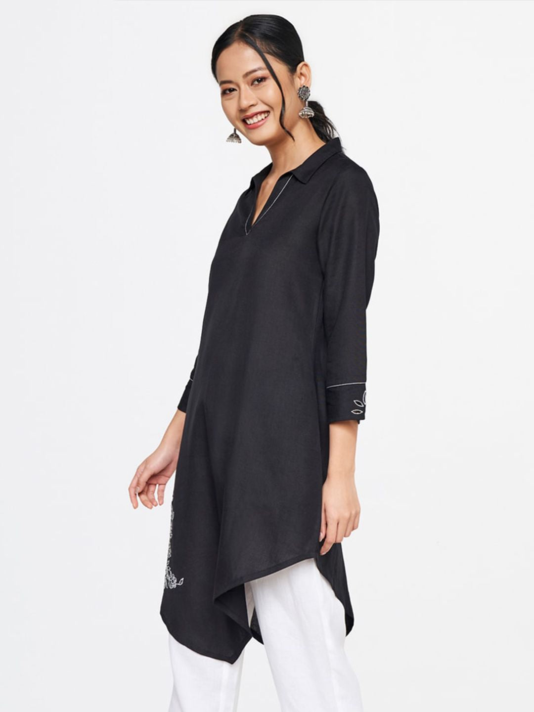 Global Desi Women Shirt Collar Tunic
