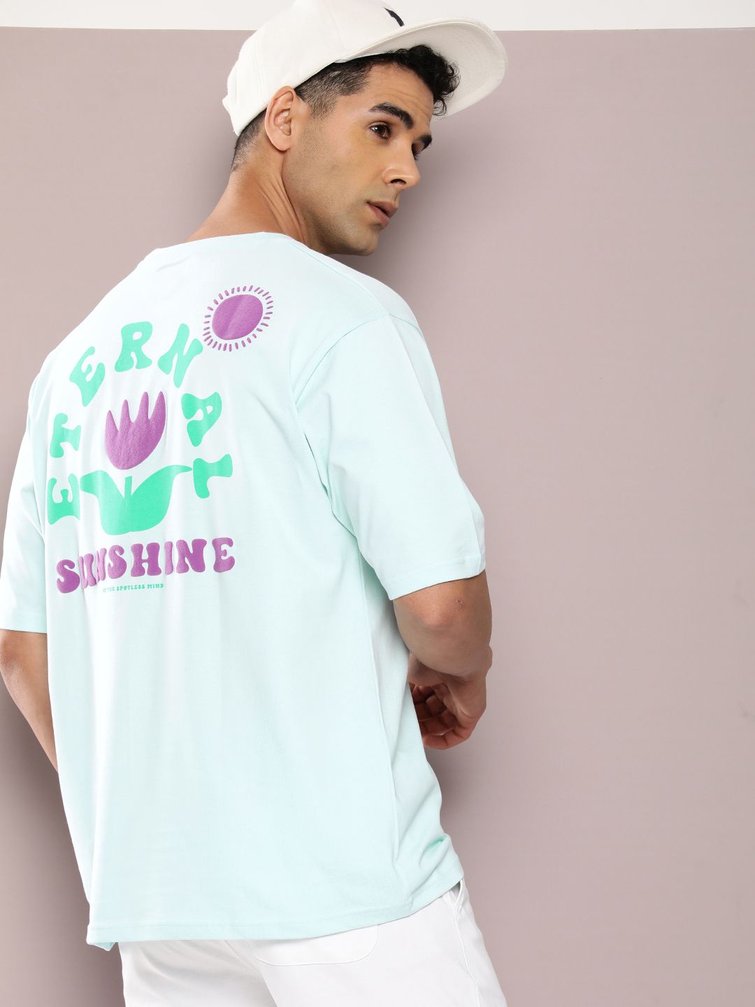 DILLINGER Men Graphic Printed Embossed Oversized Drop-Shoulder Sleeves Pure Cotton T-shirt