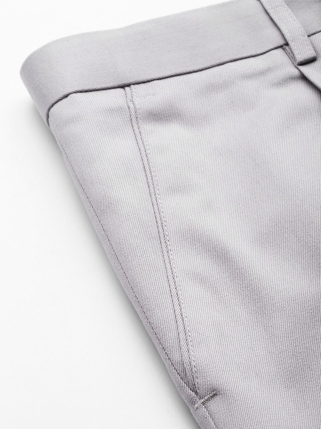 Dennison Men Grey Smart Tapered Fit Easy mencuci seluar berlipat
