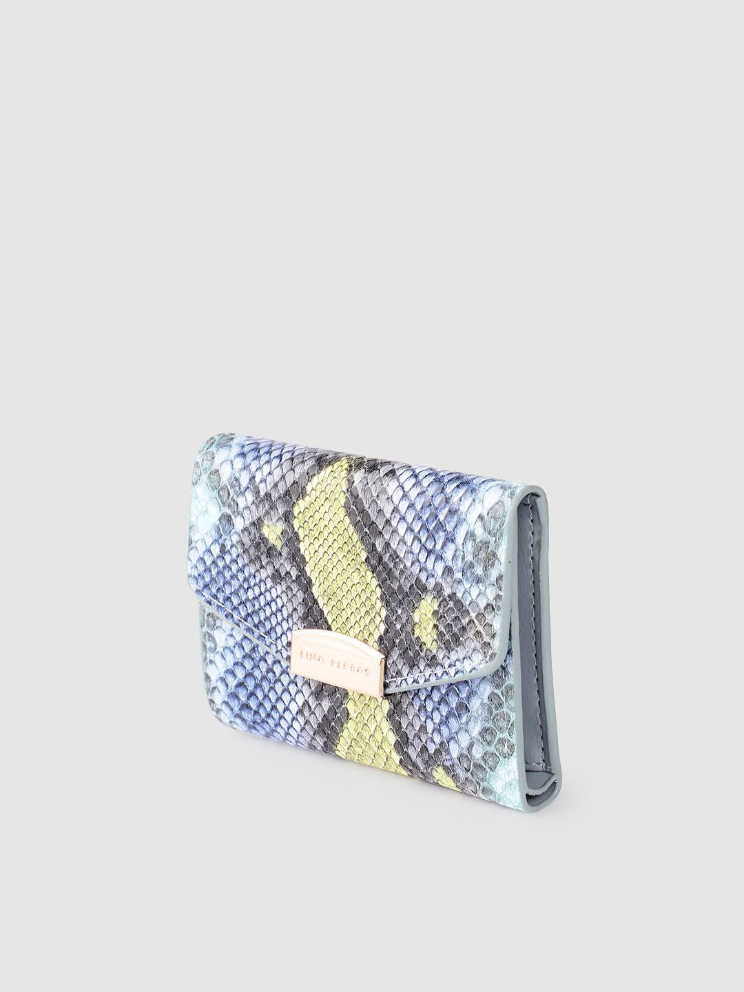 Lino Perros Women Snake Skin Textured Three Fold Wallet