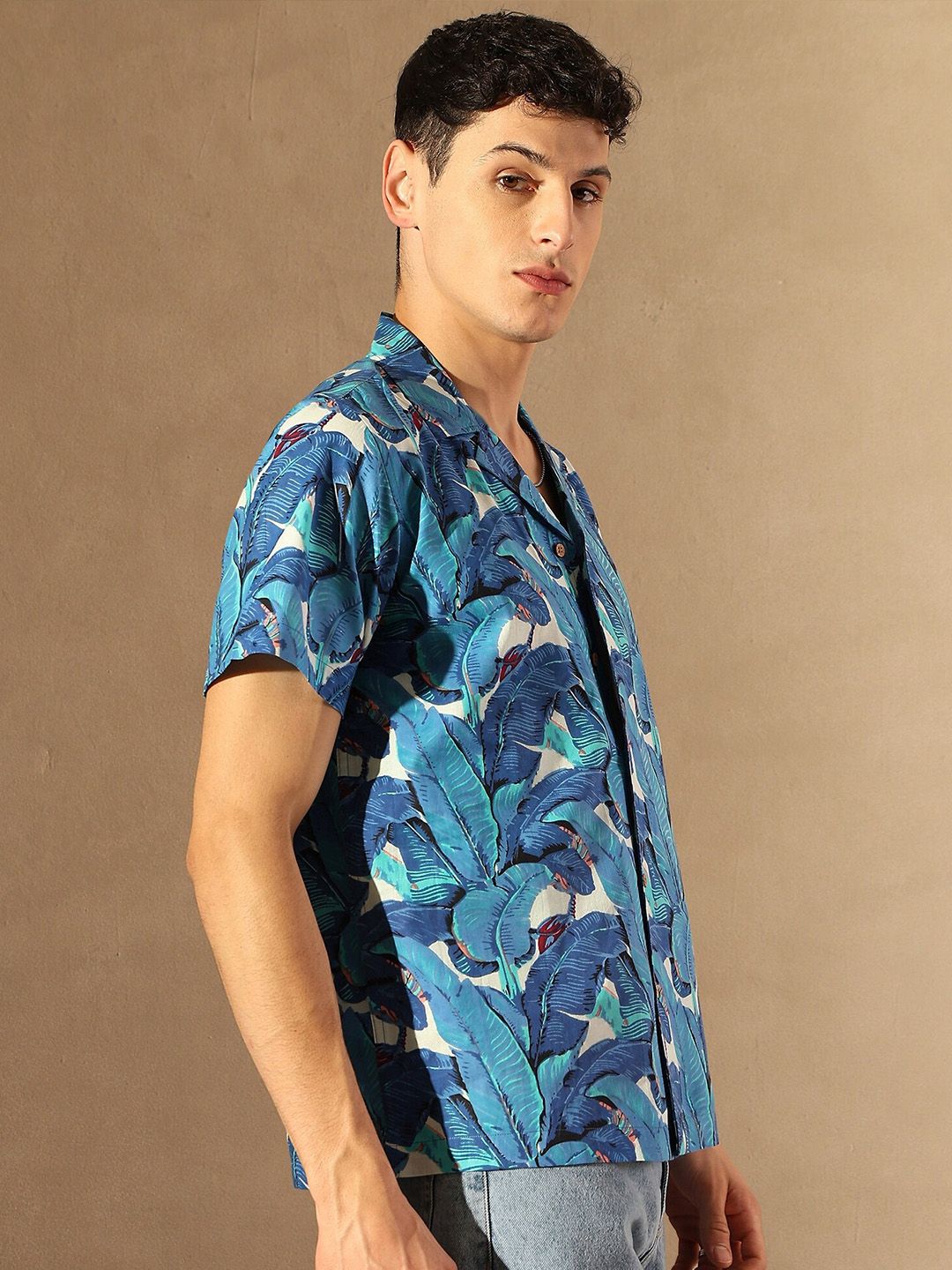 DENNISON Leaf Printed Oversized Shirt