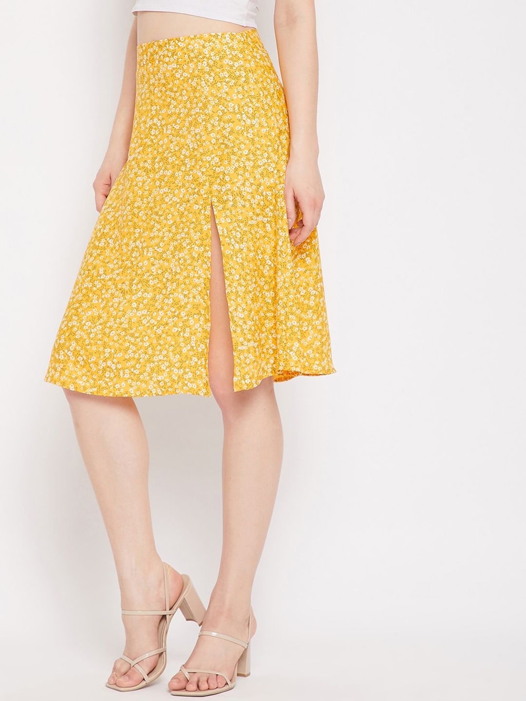 Berrylush Women Floral Printed High Rise Pencil Skirt
