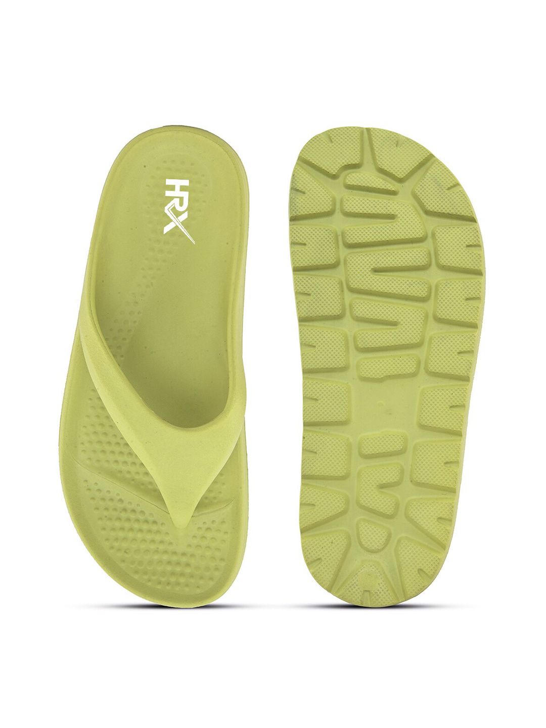 HRX by Hrithik Roshan Women Lime Green Rubber Thong Flip-Flops