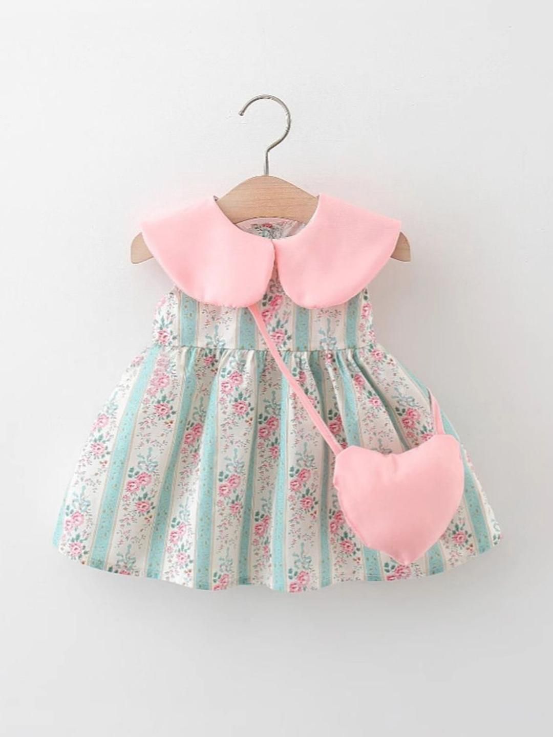 YK Floral Print Peter Pan Collar Fit & Flare Dress