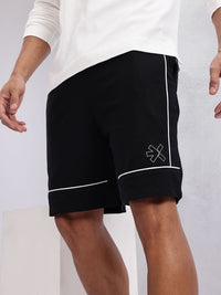 HRX by Hrithik Roshan Men Mid-Rise Lifestyle Shorts with Contrast Piping