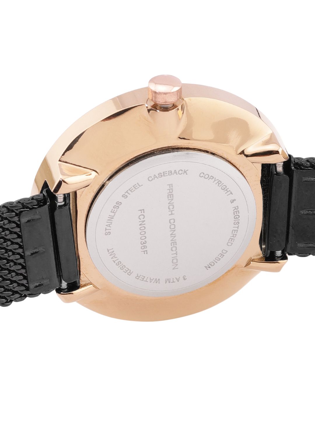 Sambungan Perancis Wanita Hitam Analog Watch FCN00036F