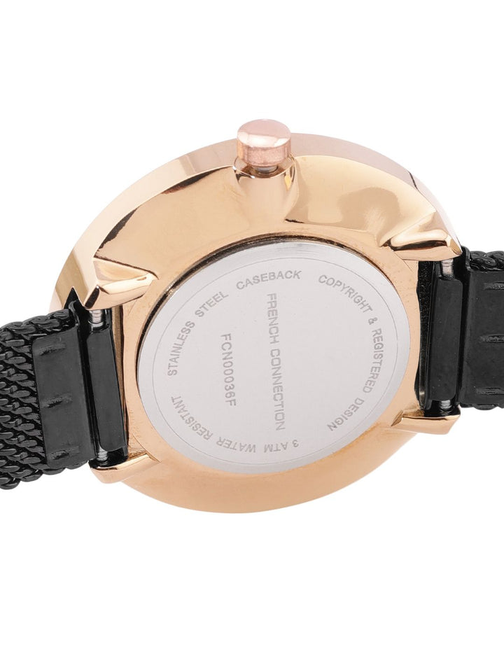 Sambungan Perancis Wanita Hitam Analog Watch FCN00036F