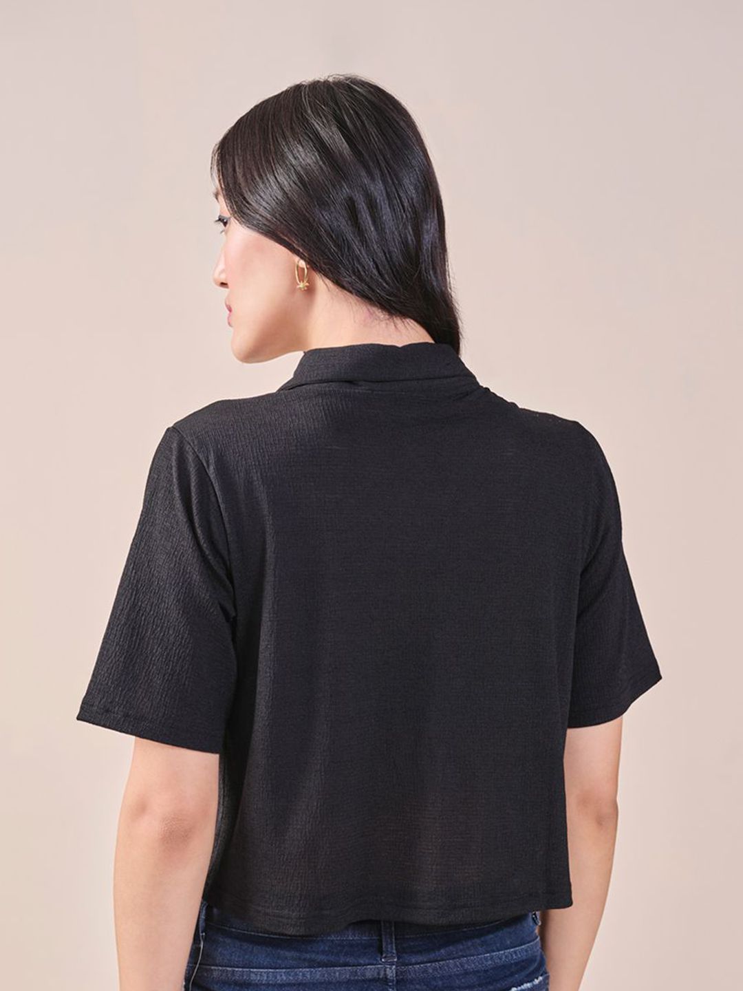 AND shirt collar solid Top