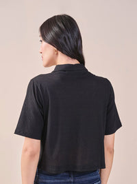 AND shirt collar solid Top
