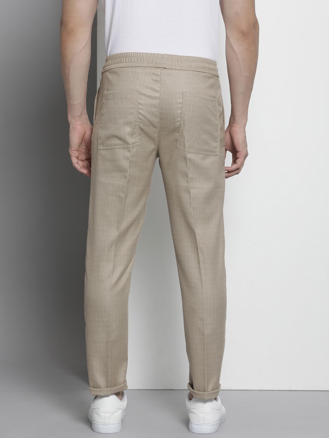 The Indian Garage Co Men Self Design Chinos Trousers