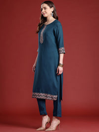 Anouk Ethnic Motifs Printed Straight Kurta Set With Dupatta
