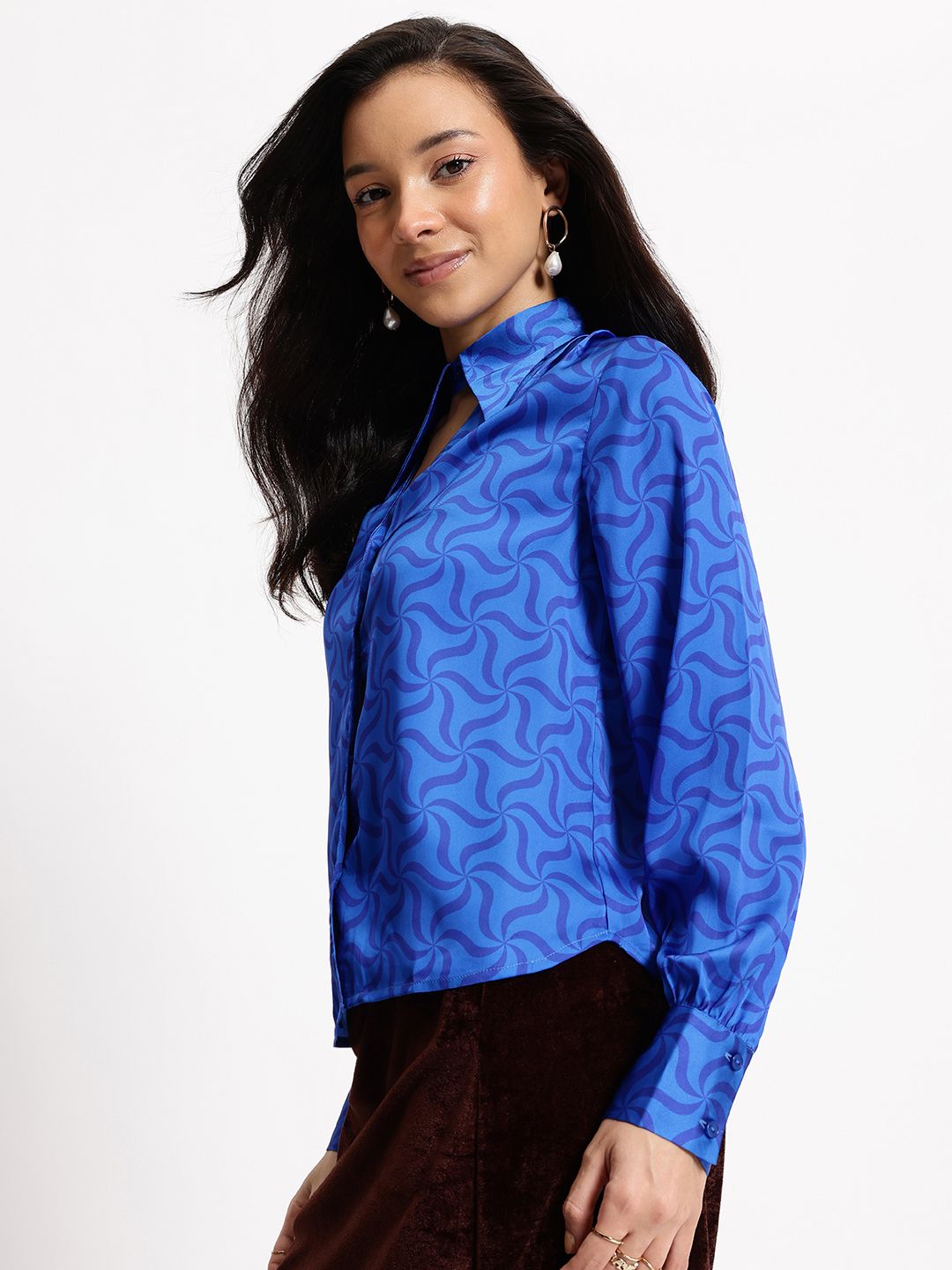 DressBerry Abstract Madness The 70s Edit Shirt Style Top