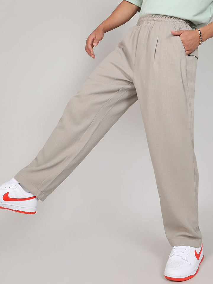 Campus Sutra Men Comfort Mid-Rise Easy Wash Formal Trousers