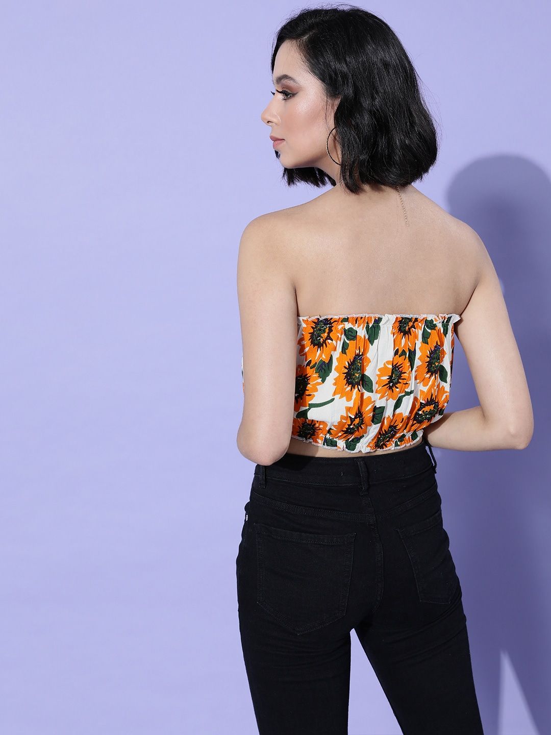Berrylush Women Floral Bandeau Top