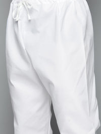 Jompers Men Floral Embroidered Chikankari Pure Cotton Kurta with Pyjamas