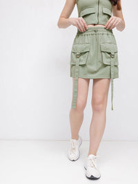 DressBerry Urban Utility Cargo Straight Mini Skirt