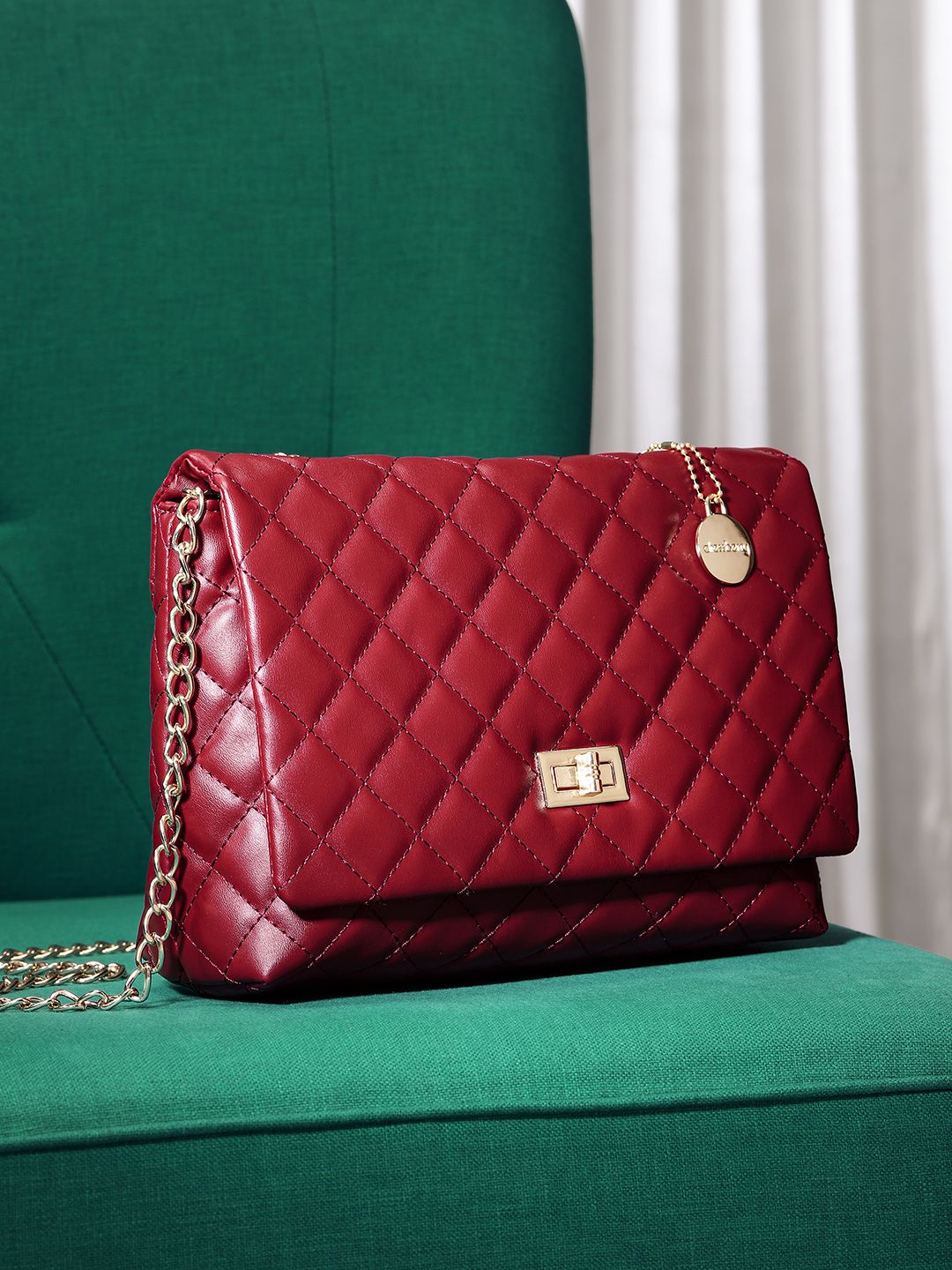 DressBerry Quilted Shoulder Bag with Chain Strap