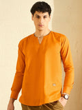 Dennison Men Kurta Kasual Pepejal Orange