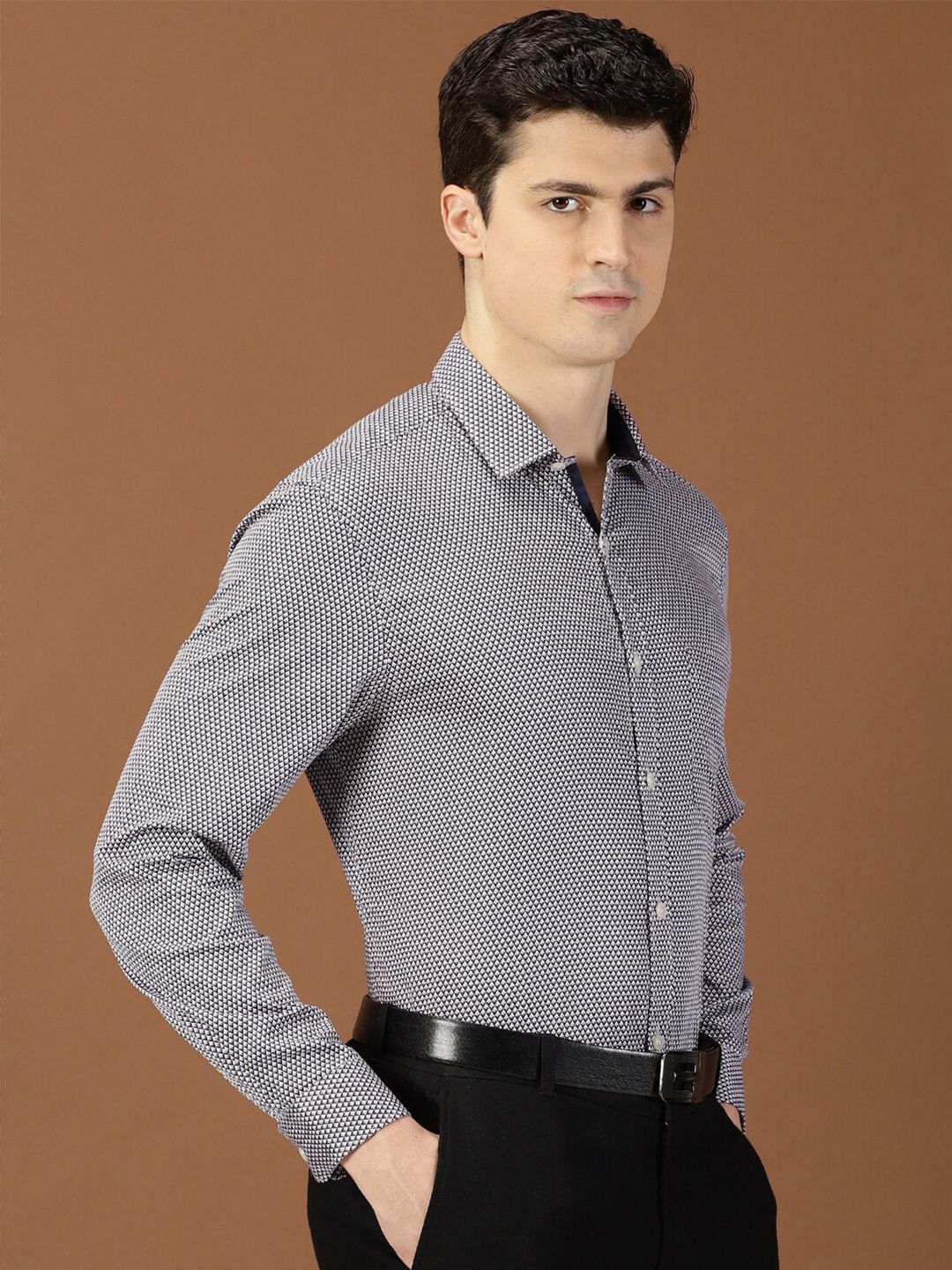 Thomas Scott Classic Slim Fit Micro Ditsy Printed Cotton Formal Shirt