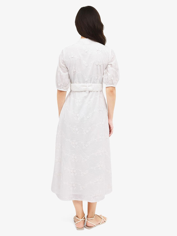 RAREISM Embroidered Mandarin Collar Maxi Dress