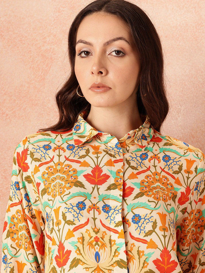 all about you Floral Printed Relaxed Casual Shirt