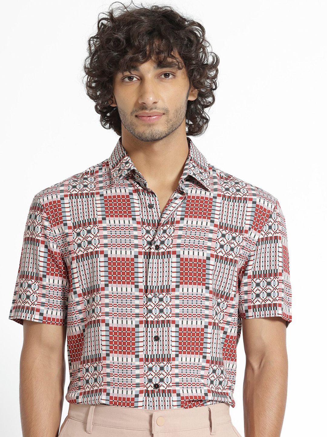 RARE RABBIT Men Boxem Slim Fit Ethnic Motifs Printed Shirt