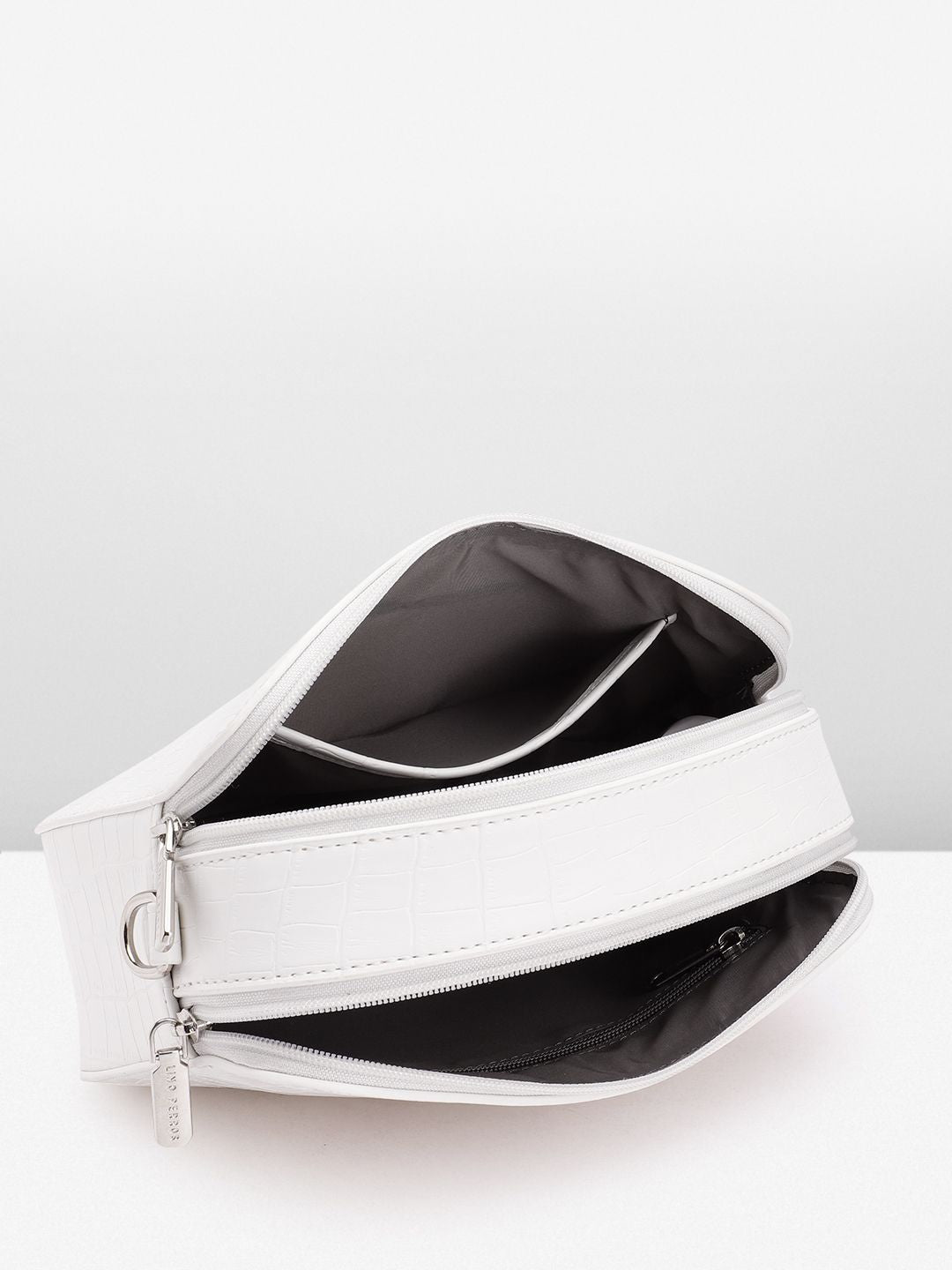 Lino Perros Croc Textured Structured Sling Bag
