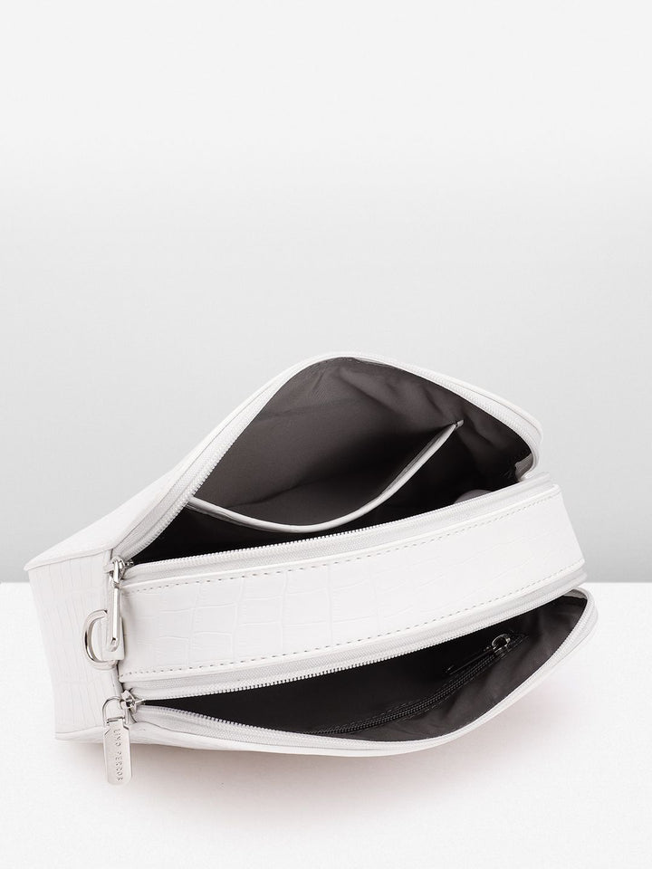 Lino Perros Croc Textured Structured Sling Bag