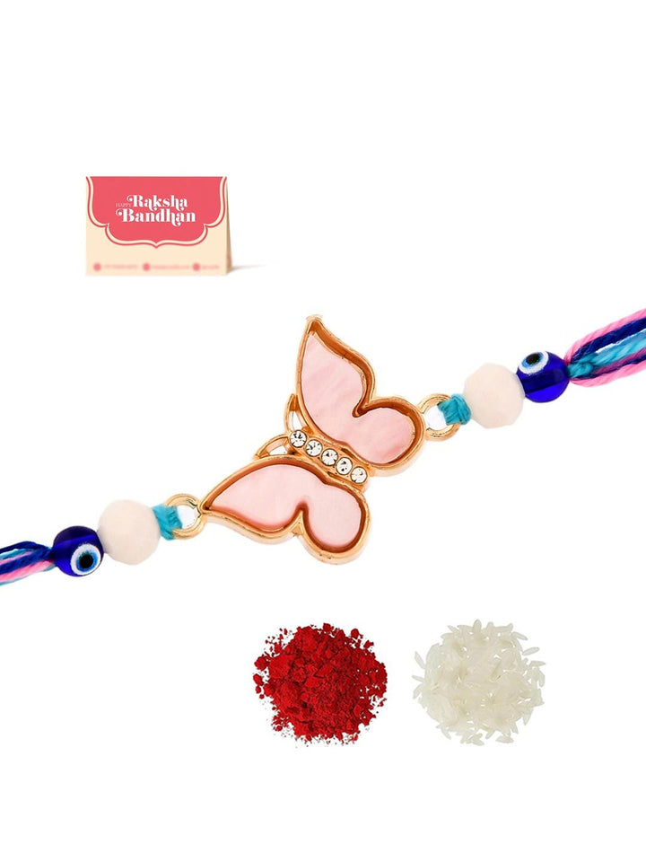 Voylla Kids Butterfly Charm Colourful Threads Rakhi