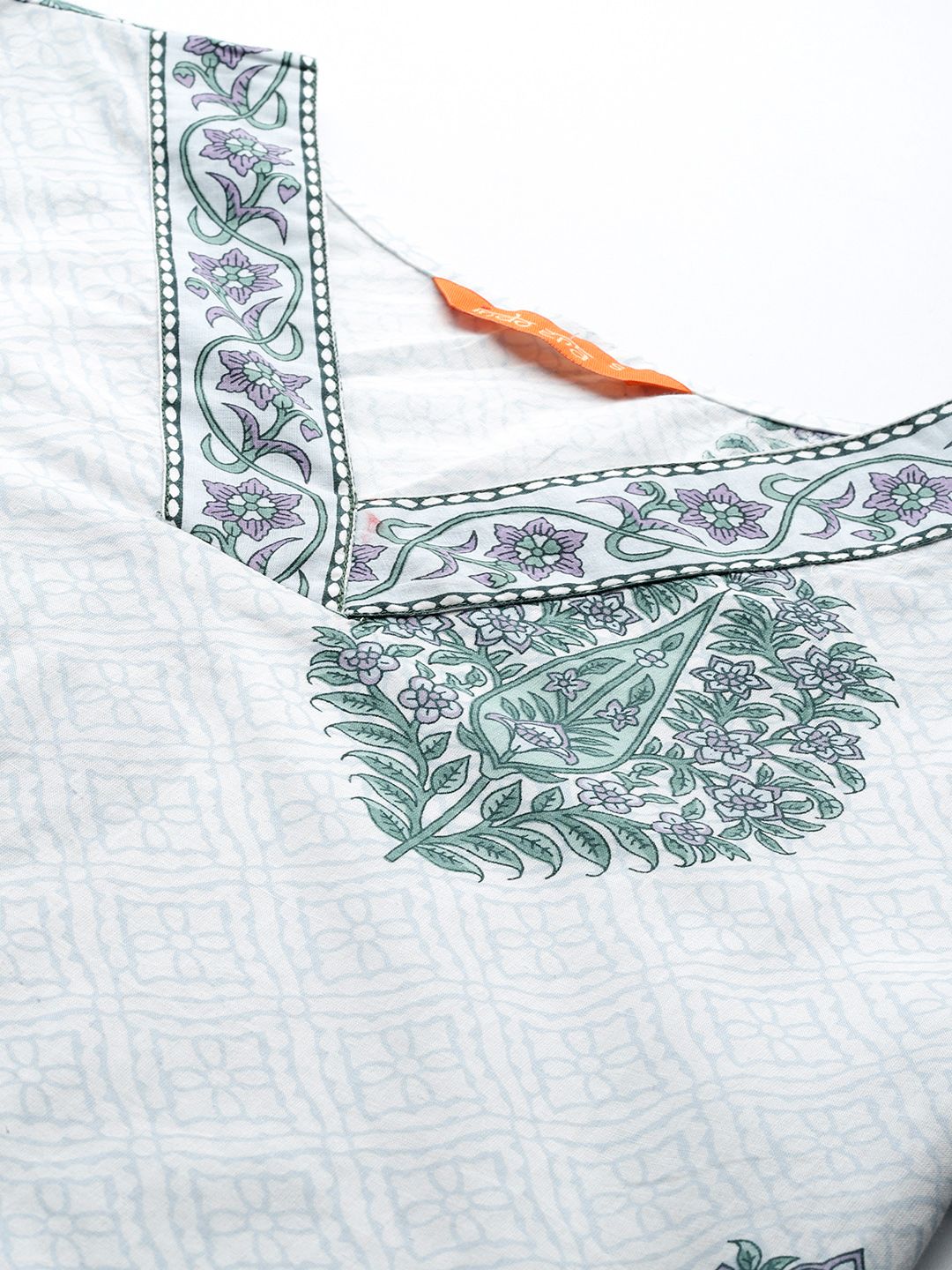 Indo Era Floral Printed Pure Cotton Kurta