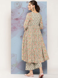 KALINI Women Floral Printed Regular Kurta with Trousers