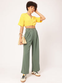 DressBerry Elevated Essentials High-Rise Pleated Parallel Trousers